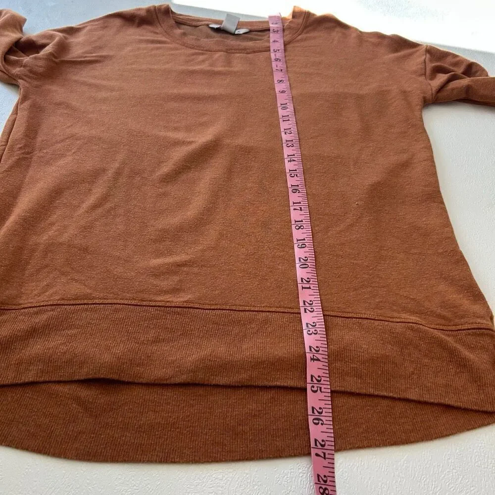 Athleta Cozy Karma Rust Brown Long Sleeve Sweatshirt Women’s Small Petite